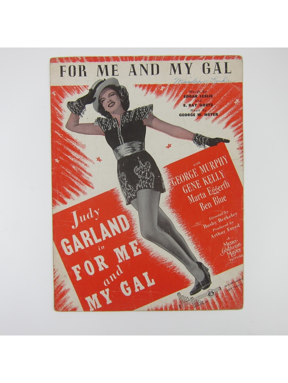 Sheet Music For Me and My Gal Film Judy Garland Piano & Guitar Vintage 1932